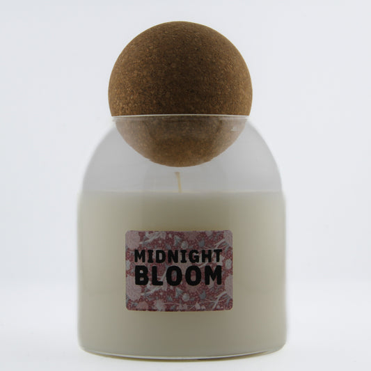 Cork Ball Candle, Midnight Bloom