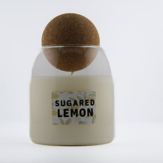 Cork Ball Candle, Sugared Lemon